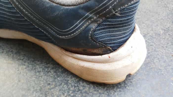 Outer Sole Worn-out of the running shoes